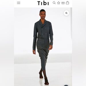 Tibi Superfine Wool Flannel Slim Shirt Jacket